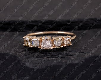Handmade 14k Yellow Gold Diamond Pave Statement Ring