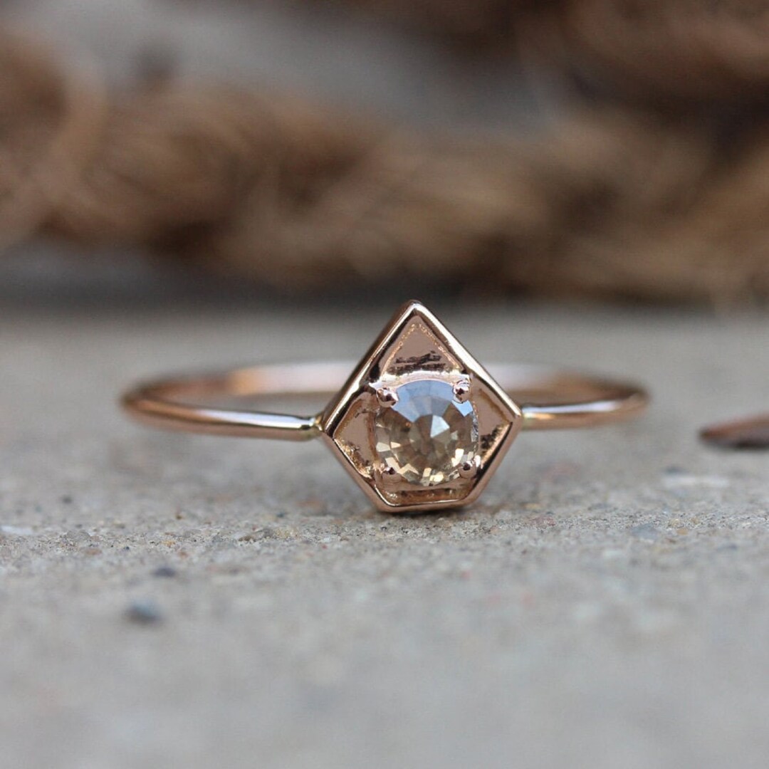 Handmade 14k Rose Gold Diamond Ring: Designer Fine Jewelry - Etsy