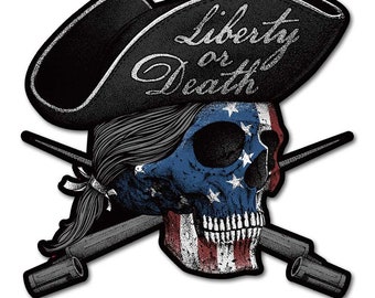 Liberty or Death Decal Premium Vinyl Die Cut UV Coating Military Decals for Patriots | Outdoor/Indoor Stickers