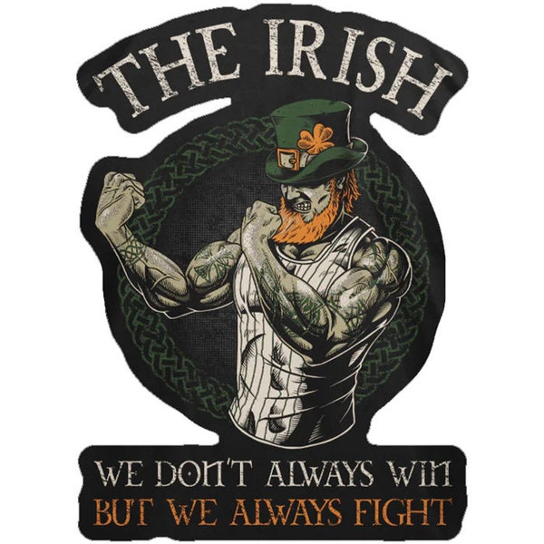 Écusson imprimé Fighting Irish en vinyle polychrome découpé avec velcro simple