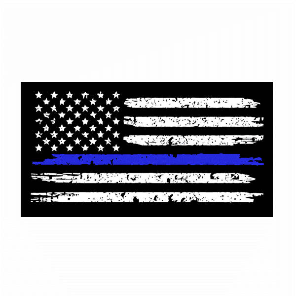 Thin Blue Line American Flag Decal Distressed Etsy