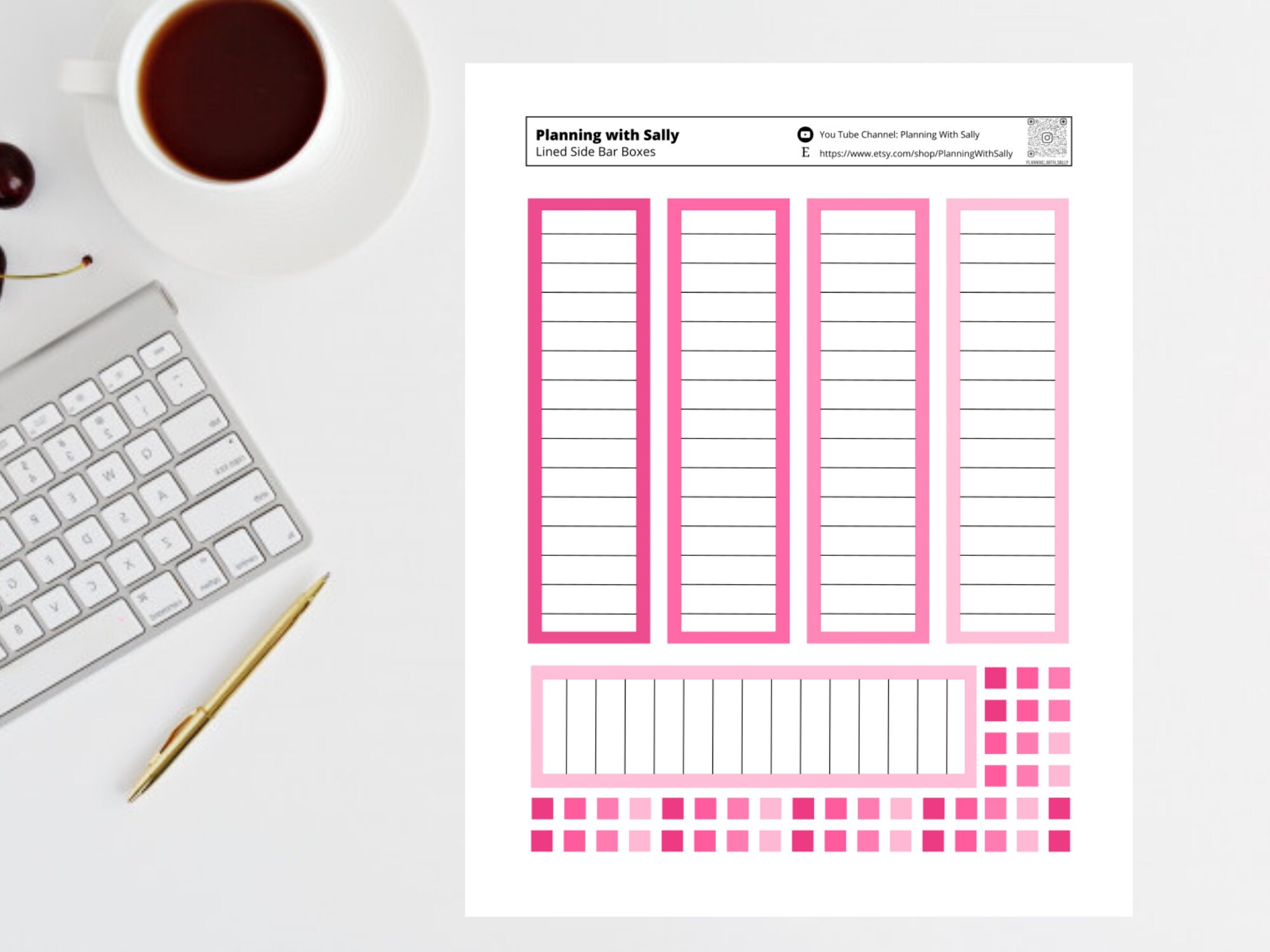 Pink Sidebar Box Stickers! PRINTABLE Instant Download! Fits Classic ...