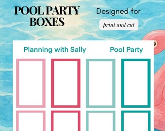 Pool Party Stickers! PRINTABLE Instant Download! Multiple Sizes! Fits Classic Happy Planner!