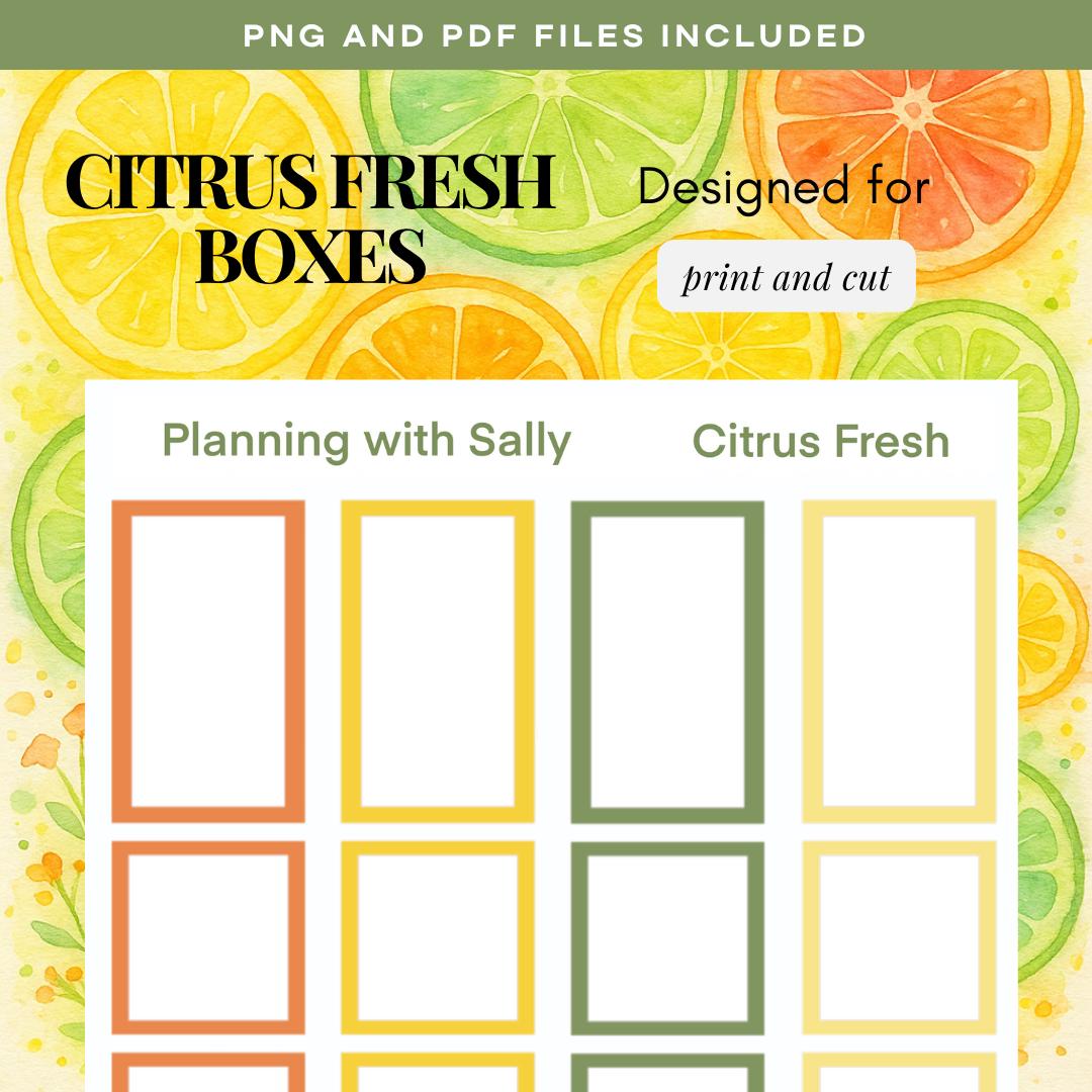 Citrus Fresh Stickers! PRINTABLE Instant Download! Multiple Sizes! Fits Classic Happy Planner!