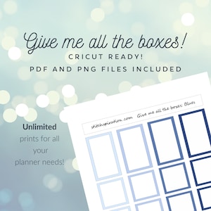 Blue Box Stickers! PRINTABLE Instant Download! Multiple Sizes! Fits Classic Happy Planner!