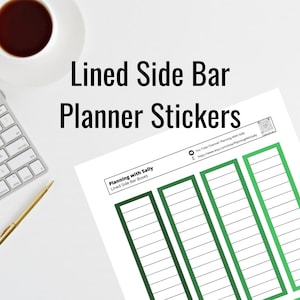 Green Sidebar Box Stickers! PRINTABLE Instant Download! Fits Classic Happy Planner and many more!