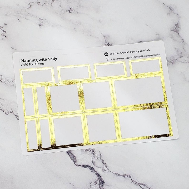 Foil Planner Box Stickers Multiple Sizes and Colors Etsy