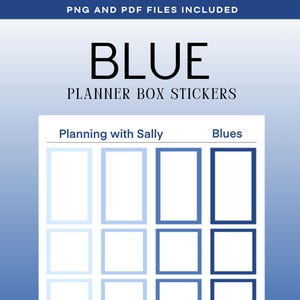 Blue Box Stickers! PRINTABLE Instant Download! Multiple Sizes! Fits Classic Happy Planner!