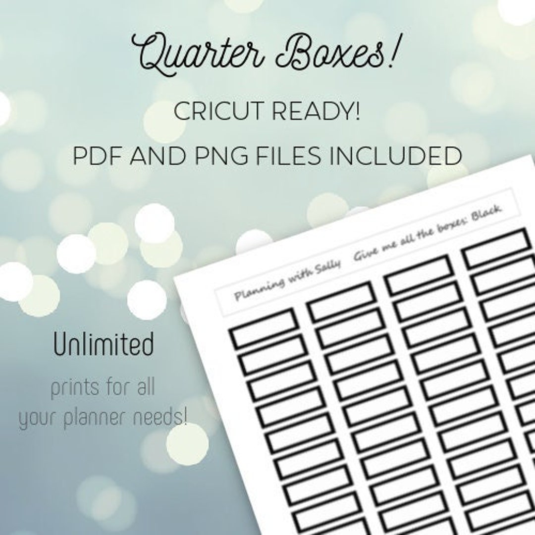 Black Box Stickers PRINTABLE Instant Download Quarter Boxes Fits ...