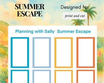 Summer Escape Stickers! PRINTABLE Instant Download! Multiple Sizes! Fits Classic Happy Planner!
