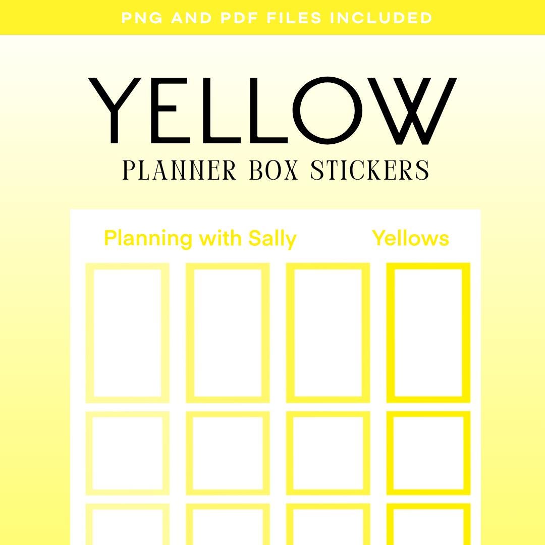 Yellow Box Stickers! PRINTABLE Instant Download! Multiple Sizes! Fits ...