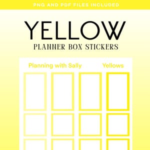Gelbe Box Aufkleber! DRUCKBARE Instant Download! Mehrere Größen! Passend zum klassischen Happy Planner!