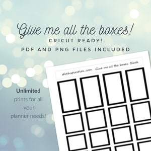 Black Box Stickers! PRINTABLE Instant Download! Multiple Sizes! Fits Classic Happy Planner!