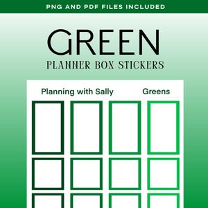 Stickers boîte verte ! Téléchargement instantané imprimable ! Plusieurs tailles ! Convient à l'agenda classique Happy Planner !