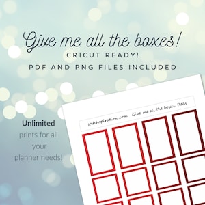 Red Box Stickers! PRINTABLE Instant Download! Multiple Sizes! Fits Classic Happy Planner!