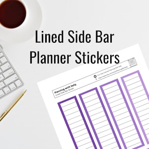 Purple Sidebar Box Stickers! PRINTABLE Instant Download! Fits Classic Happy Planner and many more!