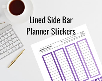 Purple Sidebar Box Stickers! PRINTABLE Instant Download! Fits Classic Happy Planner and many more!