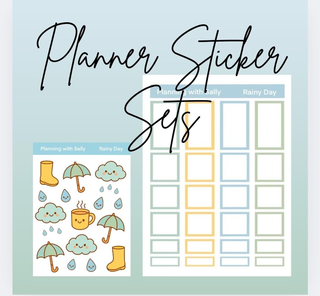 Rainy Day Planner Box Stickers: Multiple Sizes and Colors Available ...