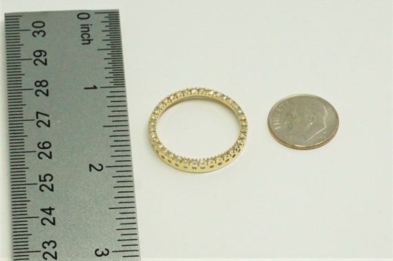 14K Gold and 1/2 ct tw Diamond Circle Pendant - image 9