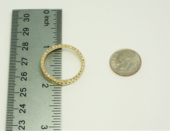 14K Gold and 1/2 ct tw Diamond Circle Pendant - image 10