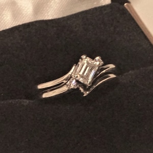14K White Gold Diamond Wedding Set, size 5 1/4. LAYAWAY available for this item, contact shop owner for more information image 5