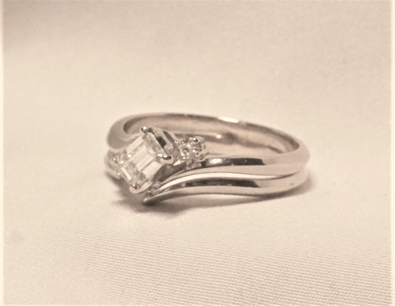 14K White Gold Diamond Wedding Set, size 5 1/4. LAYAWAY available for this item, contact shop owner for more information image 6