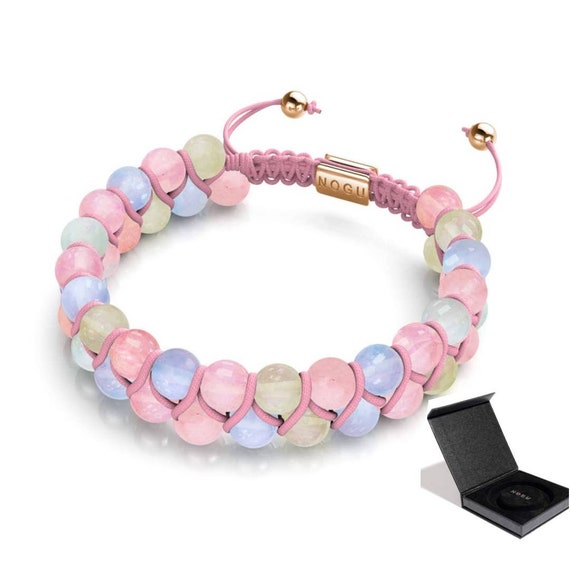 NOGU Morganite Gemstone Macrame Bracelet Pastel R… - image 1