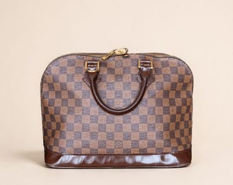 Louis Vuitton Alma PM Handbag, Damier Ebene Canvas, Padlock & Dust Bag
