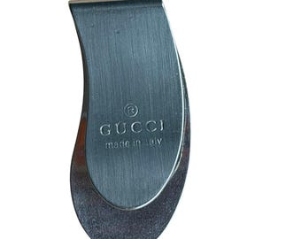GUCCI Men Brushed Silver Tone Metal Money Clip