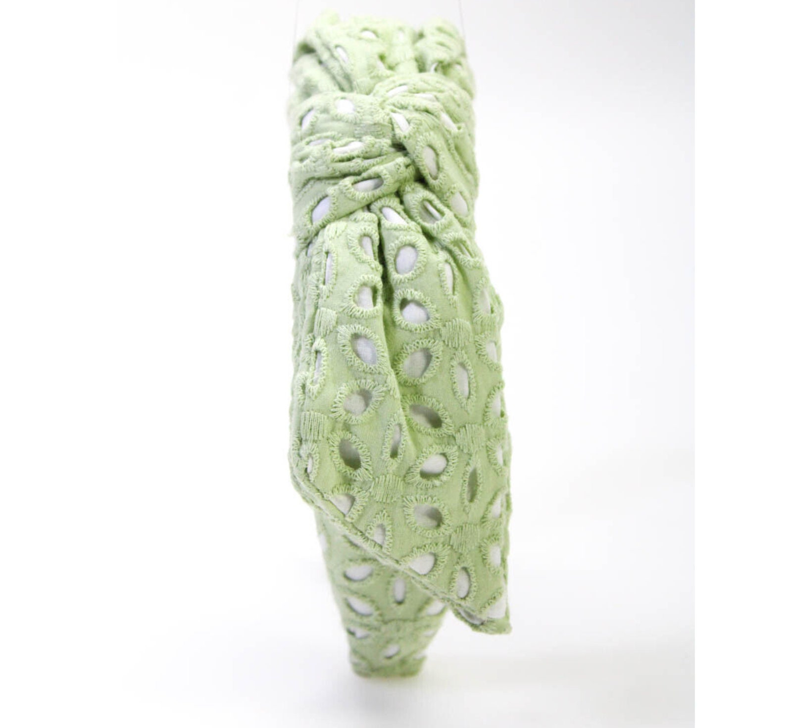 Lele Sadoughi Eyelet Big Bow Headband Sage Green NWOT - Etsy display picture 2