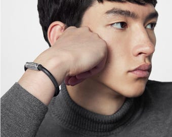 Louis Vuitton Mens Damier Graphite Digit Bracelet