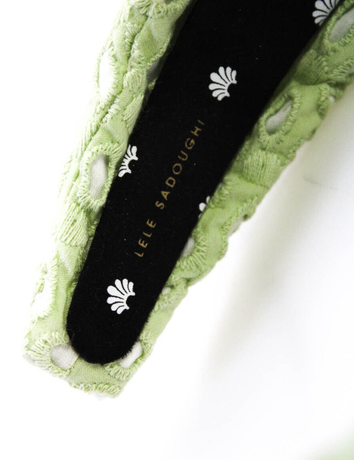Lele Sadoughi Sage Green Eyelet Holly Bow Headband NWT LELE SADOUGHI Sage Eyelet Holly Bow Headband main image 4
