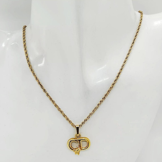 Christian Dior CD logo necklace/ディオール Christian Dior Necklace CD Logo Gold 44cm W11mm x H15mm