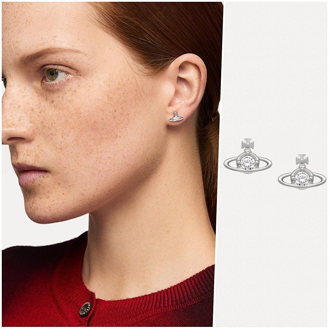 Vivienne Westwood Nano Solitaire Sılver Earrings Orb Shape - Etsy