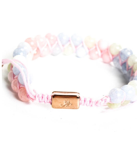 NOGU Morganite Gemstone Macrame Bracelet Pastel R… - image 4