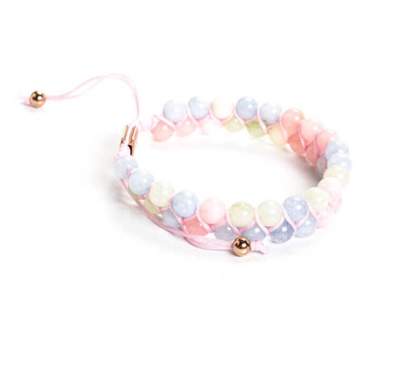 NOGU Morganite Gemstone Macrame Bracelet Pastel R… - image 3
