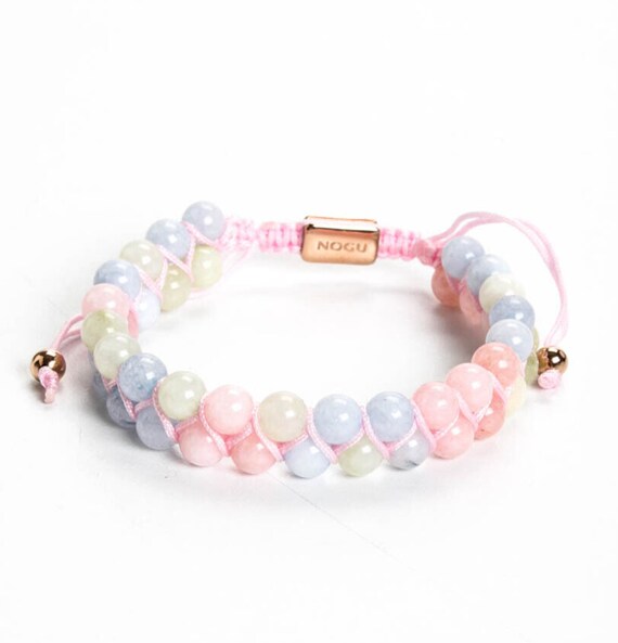 NOGU Morganite Gemstone Macrame Bracelet Pastel R… - image 2