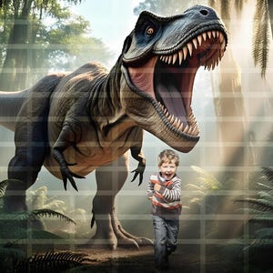 2 Roaring Dinosaur Digital Backdrops – Epic Jurassic Photo Backgrounds – Kids Birthday & Fantasy Scenes