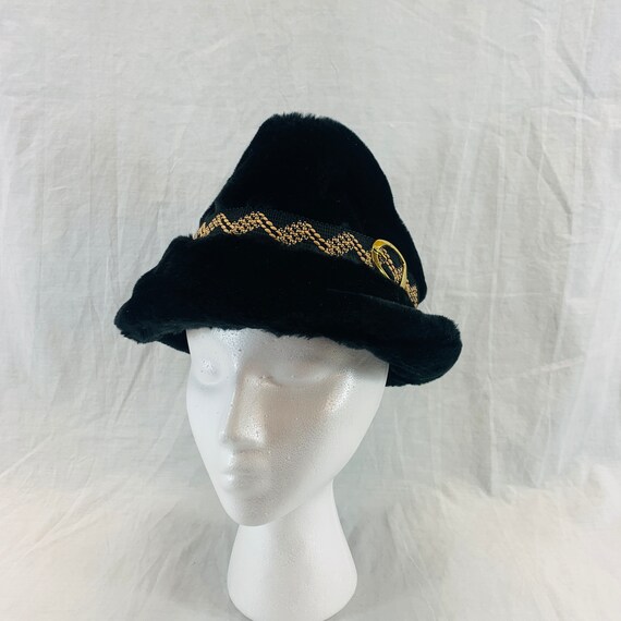Vintage 60’s Faux Fur Bucket Hat Cap - Women’s L -
