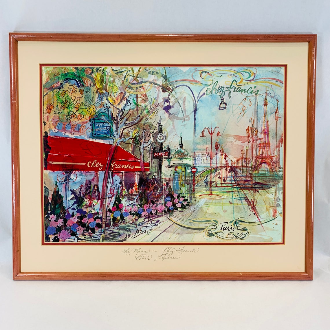 Genuine 1984 Le Menu Chez Francis Paris France Restaurant Etsy