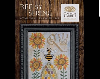 Cottage Garden Samplings BEE-SY SPRING #5 Cross Stitch Pattern - Time For All Seasons Series