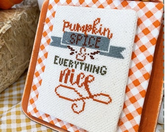 Anabella's Needleart Autumn Simple Smalls™ PUMPKIN Spice Cross Stitch Pattern ~ Autumn Cross Stitch Charts