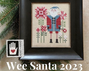 Heart in Hand WEE SANTA 2023  Cross Stitch Pattern -  Christmas Cross Stitch ~ New  Cross Stitch ~ Heart in Hand Cross Stitch