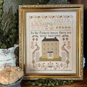 2024 Nashville Needlework Market - Annie Beez Folk Art Many Mansions Cross Stitch Pattern ~ Anabella's