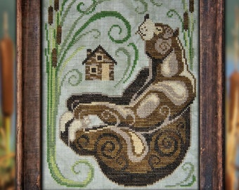 Cottage Garden Samplings A Year In The Woods THE BEAR #6 Cross Stitch Pattern ~  New 12 Part Series  - Cross Stitch Series