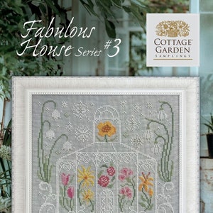 Cottage Garden Samplings  Fabulous House Series Chart #3 GREEN HOUSE  ~ Cross Stitch Pattern - New Cross  Stitch Pattern