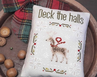 Samplers Primitives Deck The Halls PDF Cross Stitch Pattern ~Samplers Primitives Cross Stitch Patterns ~ Instant Download