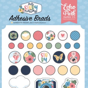 New! Carta Bella OUR STORY MATTERS Adhesive Brads ~ Cardmaking Brads ~ Scrapbooking Brads ~ Embellishments