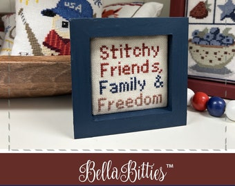 PDF Anabella's Needleart BellaBitties™ Patriotic STITCHY FRIENDS Cross Stitch Pattern  - New Cross Stitch - Instant Download pdf