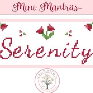 PDF Anabella's Needleart Mini Mantras™ SERENITY-kruissteekpatroon ~ getelde kruissteek ~ nieuwe kruissteek ~ Anabella's